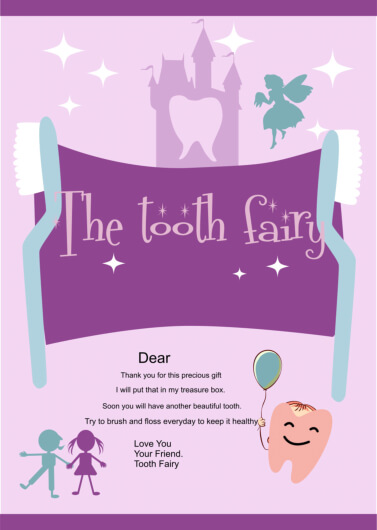 Kid Friendly Dental, tooth Fairy Letter